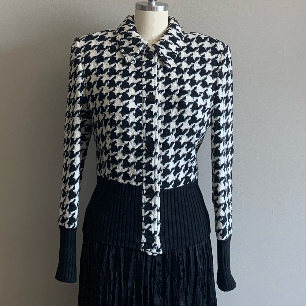 Vintage Valentino Houndstooth Knit Cardigan